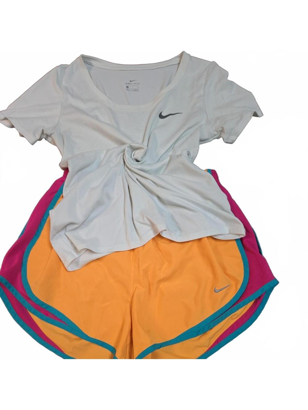 Nike DriFit Women’s Running Lined Athletic Shorts- M  & Nike Shirt-S Bundle